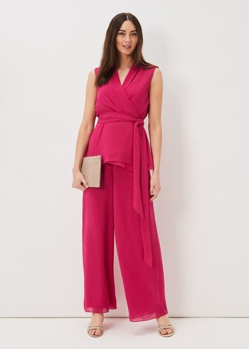 Phase Eight Florentine Chiffons Trousers Pink USA | 9143287-FE